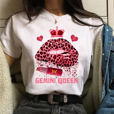 Spring Summer Lips Graphic Crewneck Women Short Sleeve T-Shirt