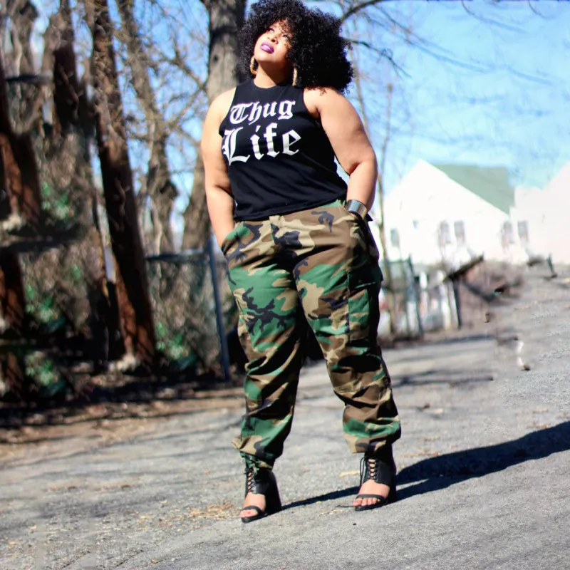 Women Fashion Fans Multicolor Print Plus Size Pants