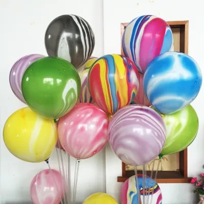12 Inch 3.5G Thick Cloud Oil Color Agate Marble Pattern Fire Cloud Balloon Party Decoration 100-Bag