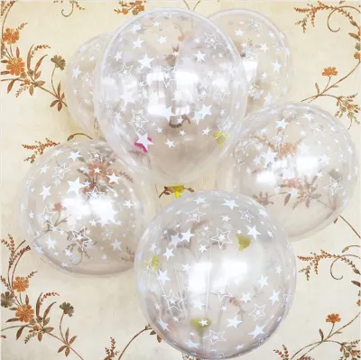 12 Inch 2.8G Five-Pointed Star Printed Latex Balloon Wedding Birthday Party Layout 100-Bag