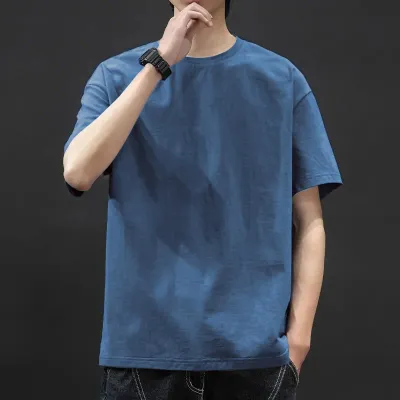 MenS Casual Solid Color Short-Sleeved T-Shirt