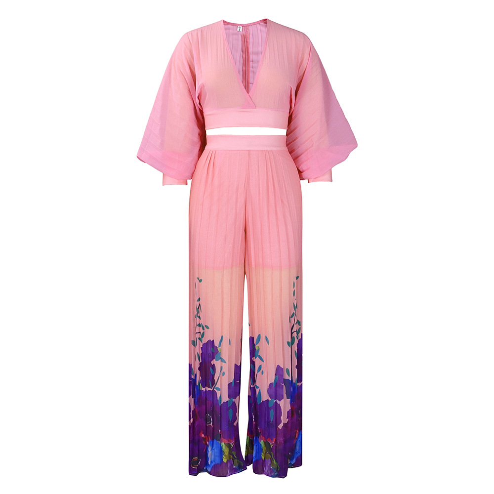Wholesale Women Fashion Plus Size Sexy Deep V Chiffon