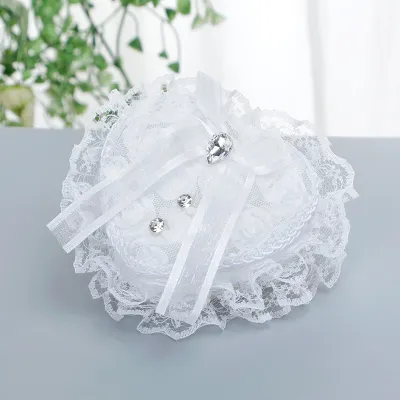 Wedding Party Mini Heart Lace Ring Box Cloth 8CM