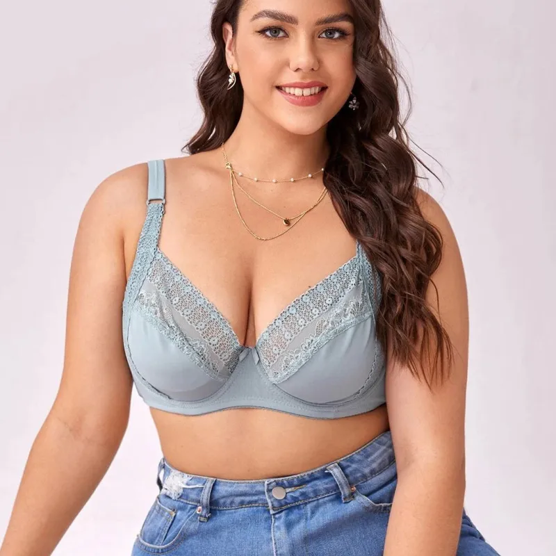 Women Plus Size Lace Sexy Push-Up Bra Full Cup