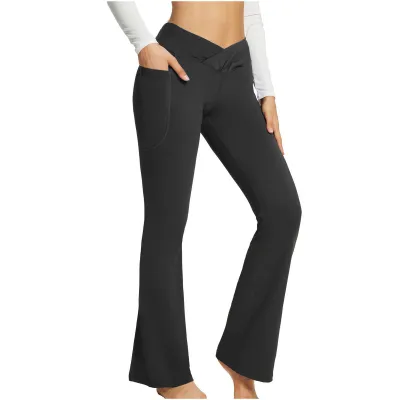 Women Casual High Waist Slim Micro-Pants Solid Color
