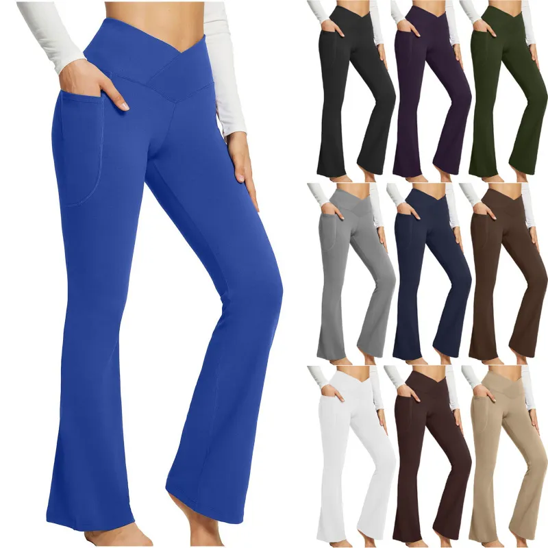 Women Casual High Waist Slim Micro-Pants Solid Color