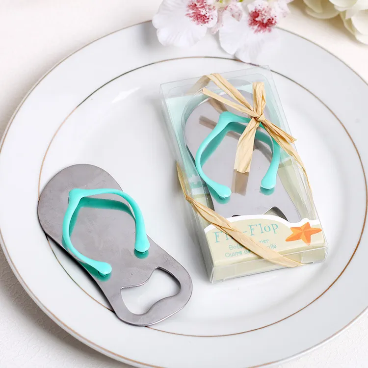 Creative Stainless Steel Slippers Shape Bottle Opener for Wedding Party Favor