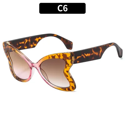 Fashion Butterfly Shape Oversized Sunglasses with PC Frame