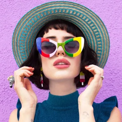 Fashion Multicolor Frame Sunglasses
