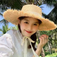 Sombrero de paja de la sombrilla de las vacaciones de verano simple de la moda de las mujeres