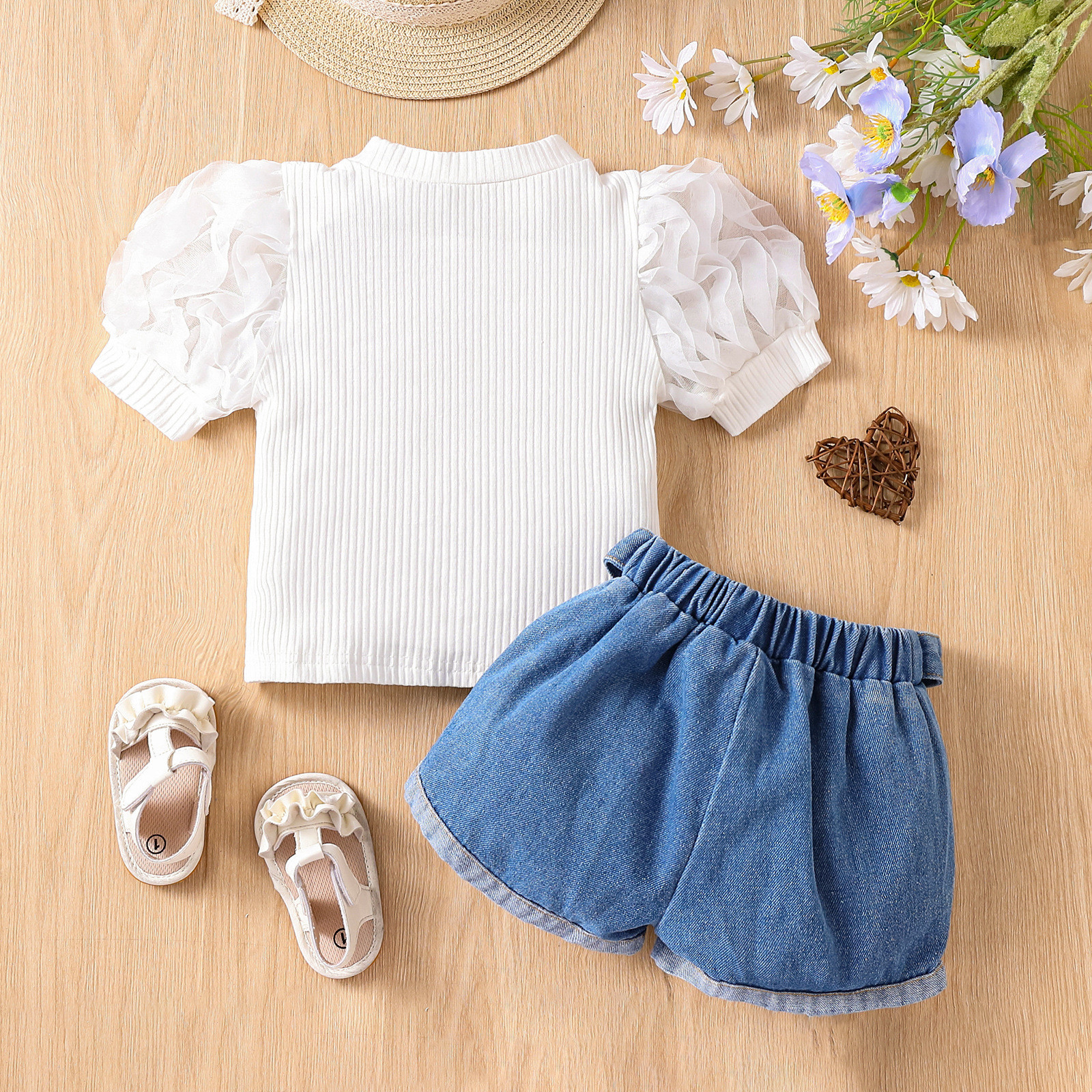 Wholesale Kids Toddler Girls Casual Cute Solid Color Puff