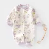 Purple Floral Thermal Jumpsuit