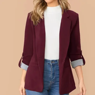 Women Slim-Fit Cardigan Blazer Coat Long Sleeve Urban Wind