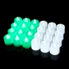 Round White Shell Green Light (24 A Box Of 24 Multiples)