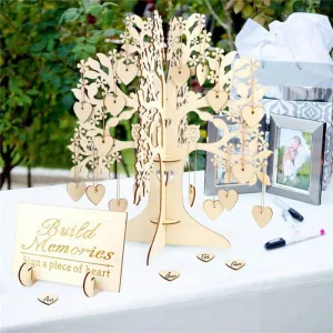 Creative Wooden Craft Home Decoration Ornaments Wishing Tree Valentine's Day Heart-Shaped Pendant