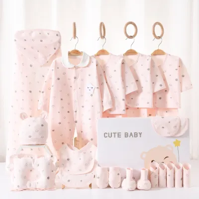 24Pcs Baby Cotton Newborn Supplies Set Gift for Kids Baby Boys Clothing(0-3T)