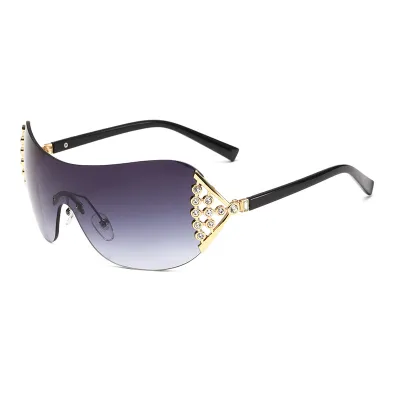 Women Fashion Y2K Frameless Hollow Rhinestone Sunglasses