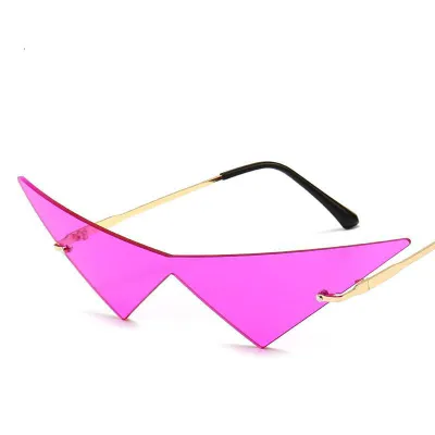 Unisex Fashion Hip Hop Big Triangle Metal Sunglasses