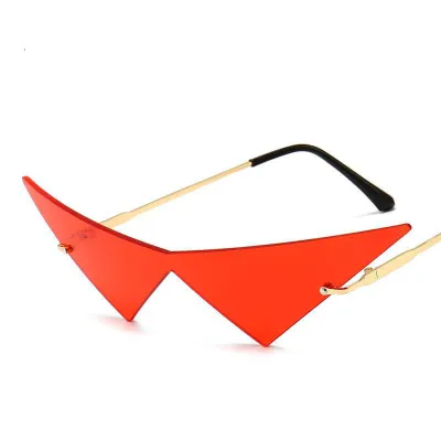 Unisex Fashion Hip Hop Big Triangle Metal Sunglasses