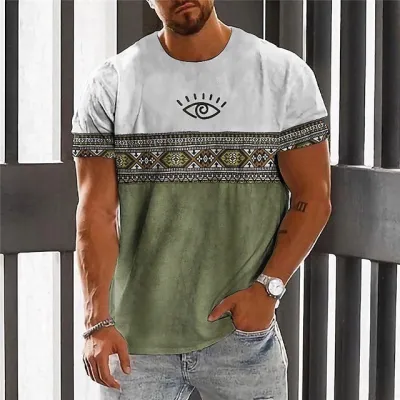 Venta al por mayor de camisetas de manga corta con estampado tie-dye 3D informal para hombre