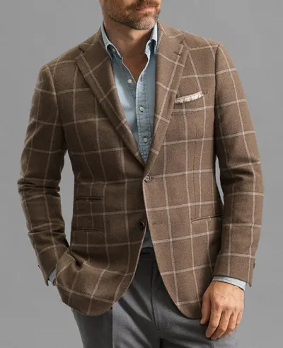 Men's Fashion Casual Party Plaid Print Long Sleeve Lapel Slim Suit