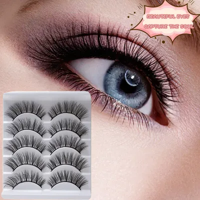Women 3D Curly Thick 5 Pairs False Eyelashes Chemical Fiber