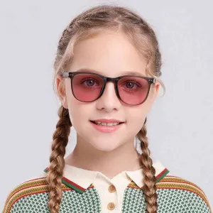 Kids Unisex Fashion Casual Round Frame Folding Sunglasses with TAC Lens TR90 Frame