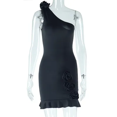 Women Solid Color Sexy Crossover Backless Bodycon Dress