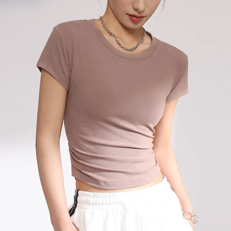Women's Slim Fit Crewneck Short Sleeve T-Shirt - Modal Summer Basic