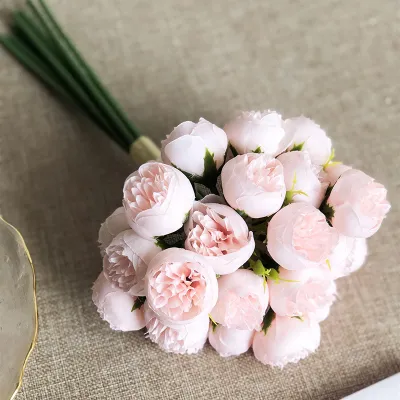 27 Head Silk Camellia Bouquet Wedding Party Auditorium Decoration