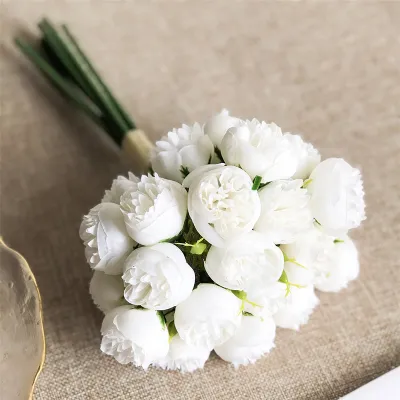 27 Head Silk Camellia Bouquet Wedding Party Auditorium Decoration