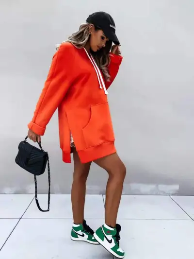 Women's Loose Fit Solid Color Long Sleeve Hoodie - Fresh Sweet Style Polyester Pullover