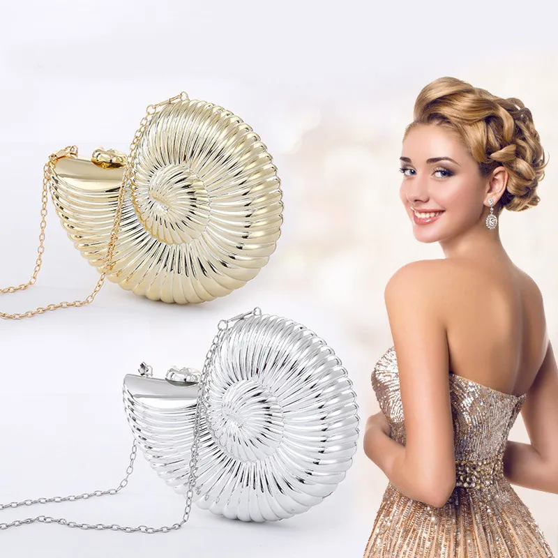 Women Creative Conch Style Chain Acrylic Dinner Evening Bag Clutch
