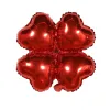 Four-Leaf Clover Heart-Shaped Red