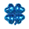 Four-Leaf Clover Heart-Shaped Blue