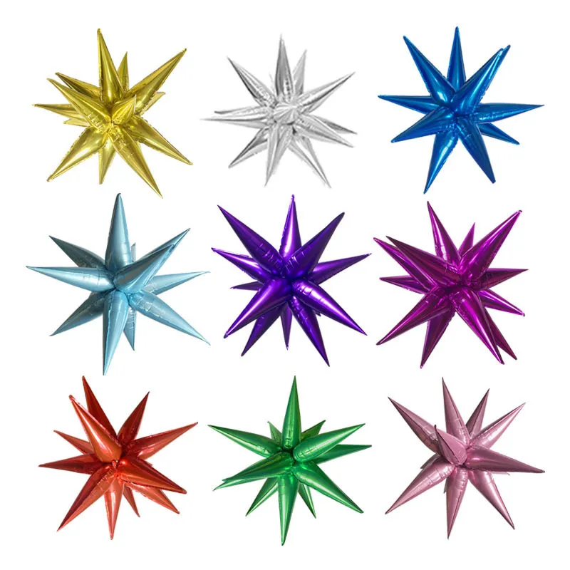 Water Drop Light Explosion Star Aluminum Foil Balloon Birthday Party Decoration 50-Set