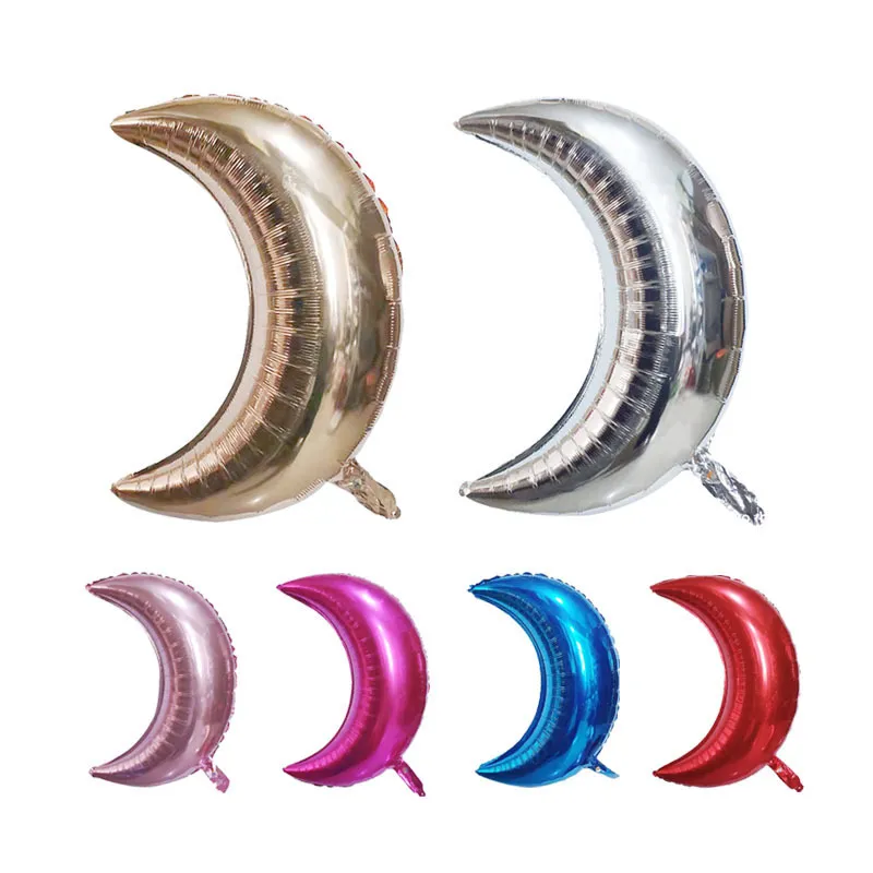 28 Inch Moon Shaped Aluminum Balloon Wedding Festival Birthday Party Atmosphere Layout 50-Bag