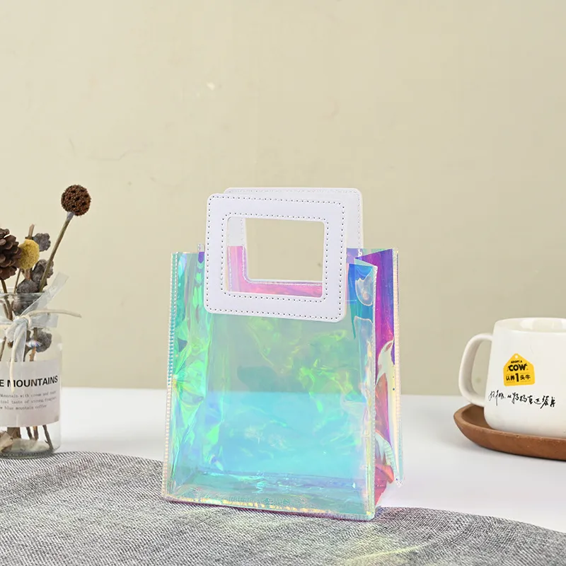 Creative Laser Soft Plastic Handle Gift Shopping Bags
