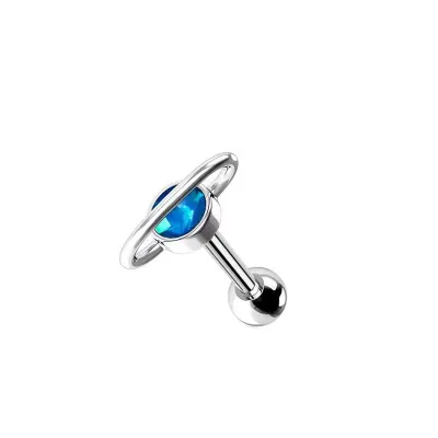 Women Simple Stainless Steel Moon Planet Lip Ring Body Piercing Jewelry