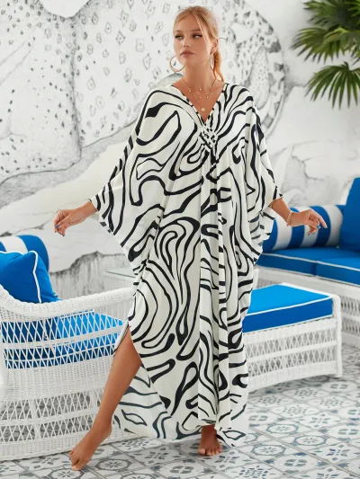 Summer Vacation Women Casual Beach Swimwear Outer Blouse Coverup Dress