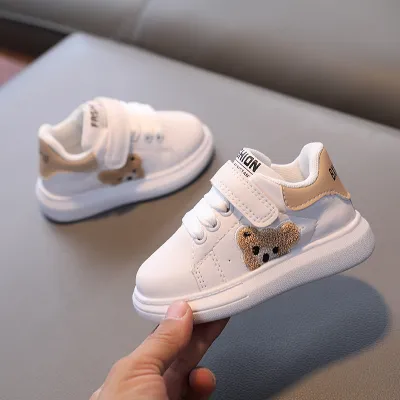Kids Boys Girls Casual Sports Cartoon Lace-Up Velcro Sneakers PU Rubber