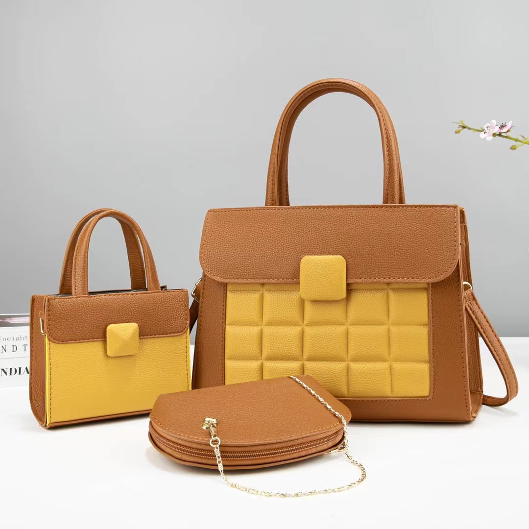 【AAKE】(2-WAY) DOT SQUARE BAG Wholesale Women Minimalist Color Block Mini Handbag Semi