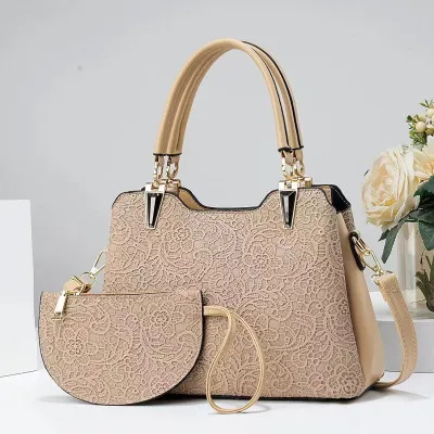 Vintage Printed Semi-Round Zipper Handbag Large Capacity PU Leather Street Trend Bucket Bag