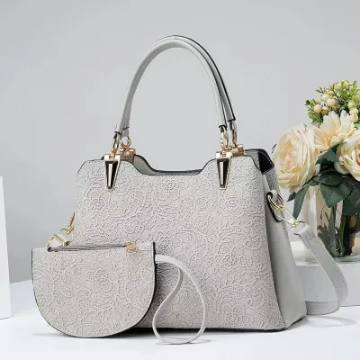 Vintage Printed Semi-Round Zipper Handbag Large Capacity PU Leather Street Trend Bucket Bag