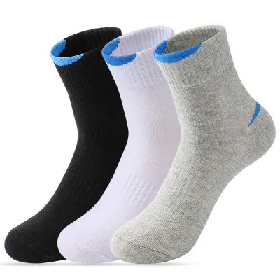 Men Simple Casual Pure Color Breathable Sweat Absorbing Cotton Socks