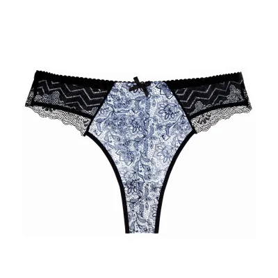 Women Sexy Floral Printed Lace Plus Size Low Waist Underwear