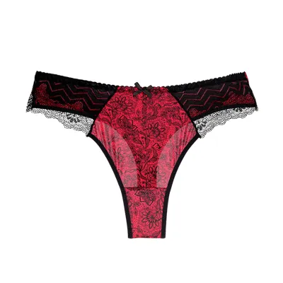 Women Sexy Floral Printed Lace Plus Size Low Waist Underwear