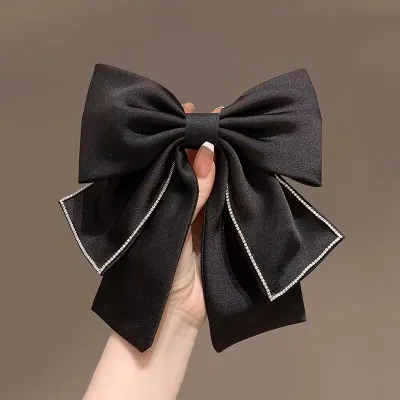 Dopamine Satin Bow Hair Accessories Women Headwear Bridal Jewelry