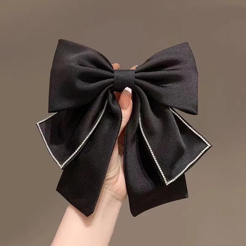 Dopamine Satin Bow Hair Accessories Women Headwear Bridal Jewelry