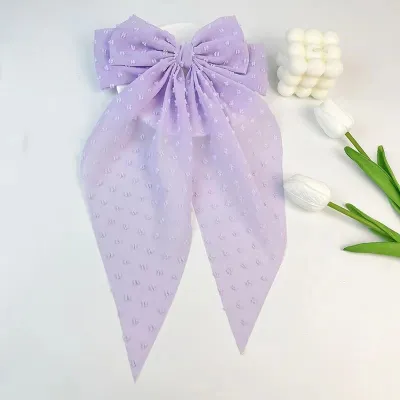 Polka Dot Big Bow Hairpin Women Fashionable Spring Clip Ponytail Headwear Ribbon